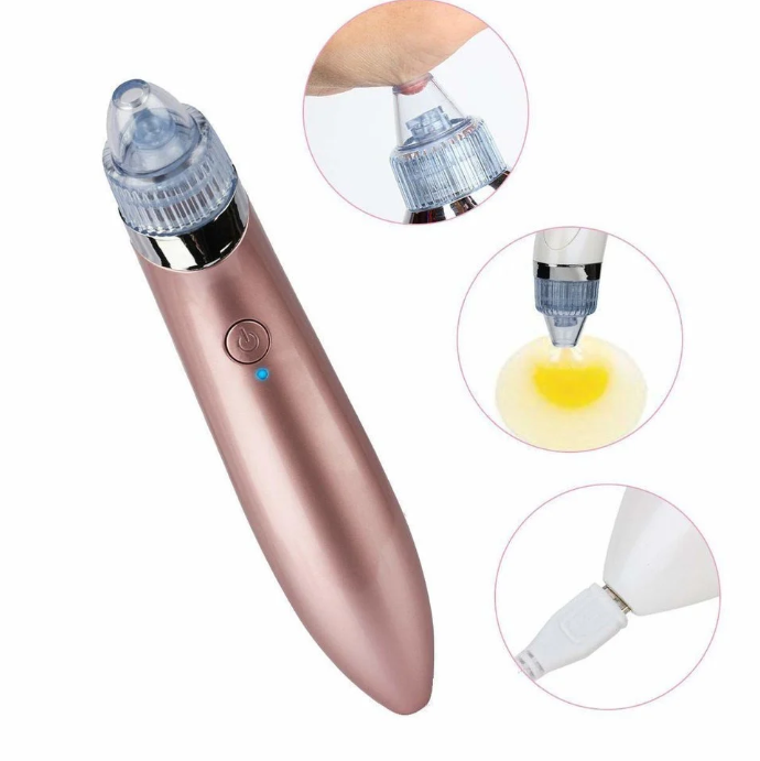 Rechargeable Blackhead & Whitehead Remover: Say goodbye to stubborn blackheads and hello to clear, radiant skin — all from the comfort of your home.