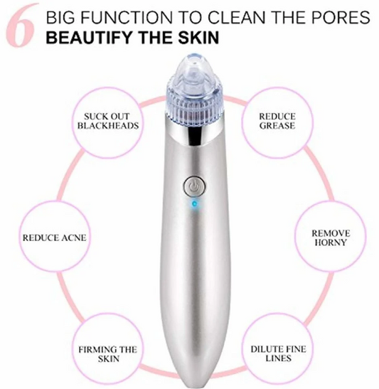 Rechargeable Blackhead & Whitehead Remover: Say goodbye to stubborn blackheads and hello to clear, radiant skin — all from the comfort of your home.